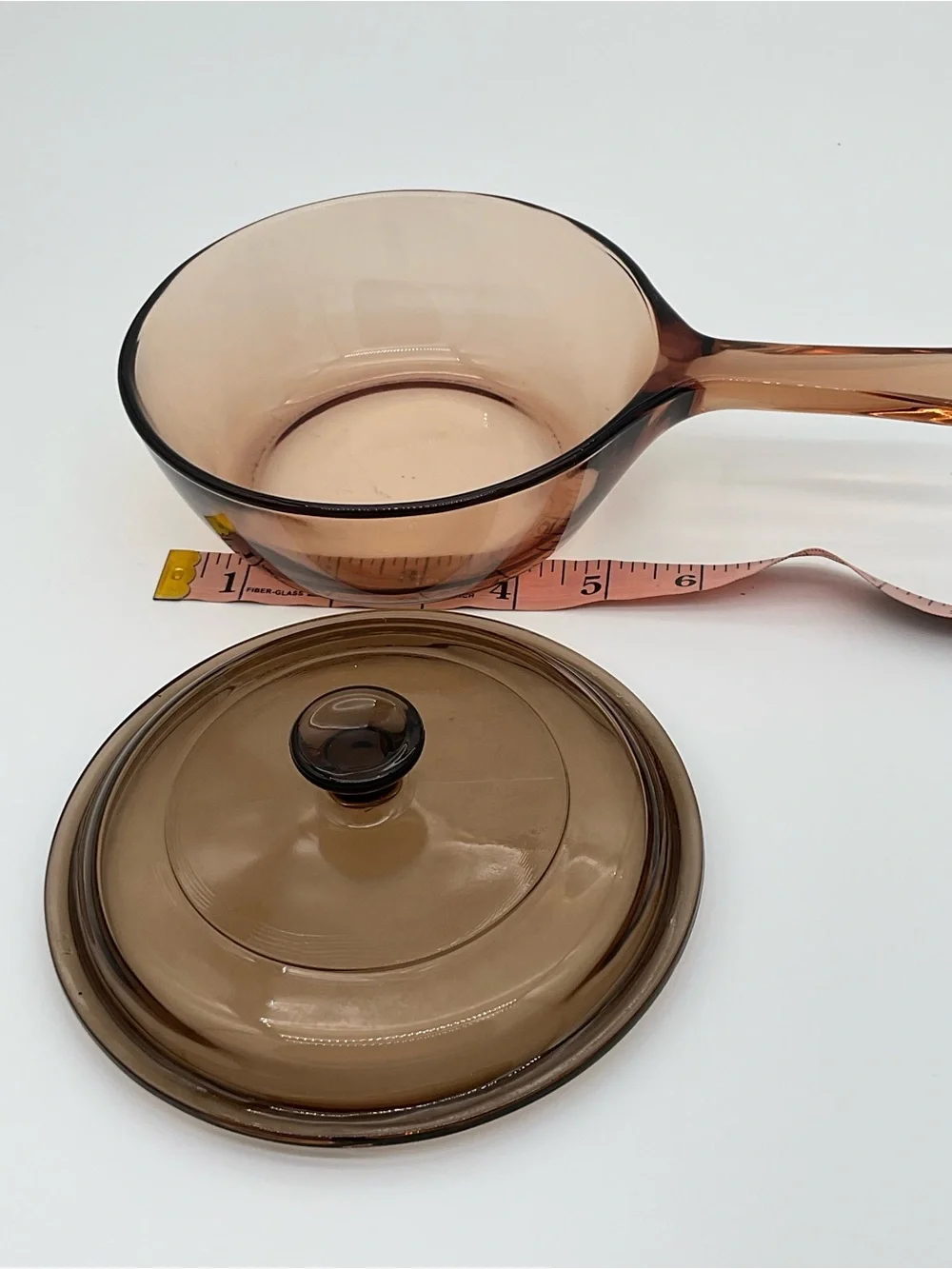 Corning Visions Amber Glass 1 Pint Saucepan with Handle & Lid